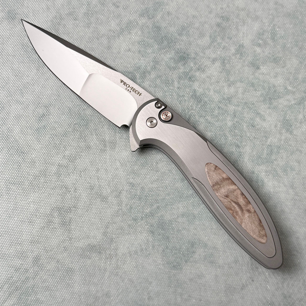 ProTech Cambria 2 Flipper Button Lock 174 Steel Handles w/Maple Burl