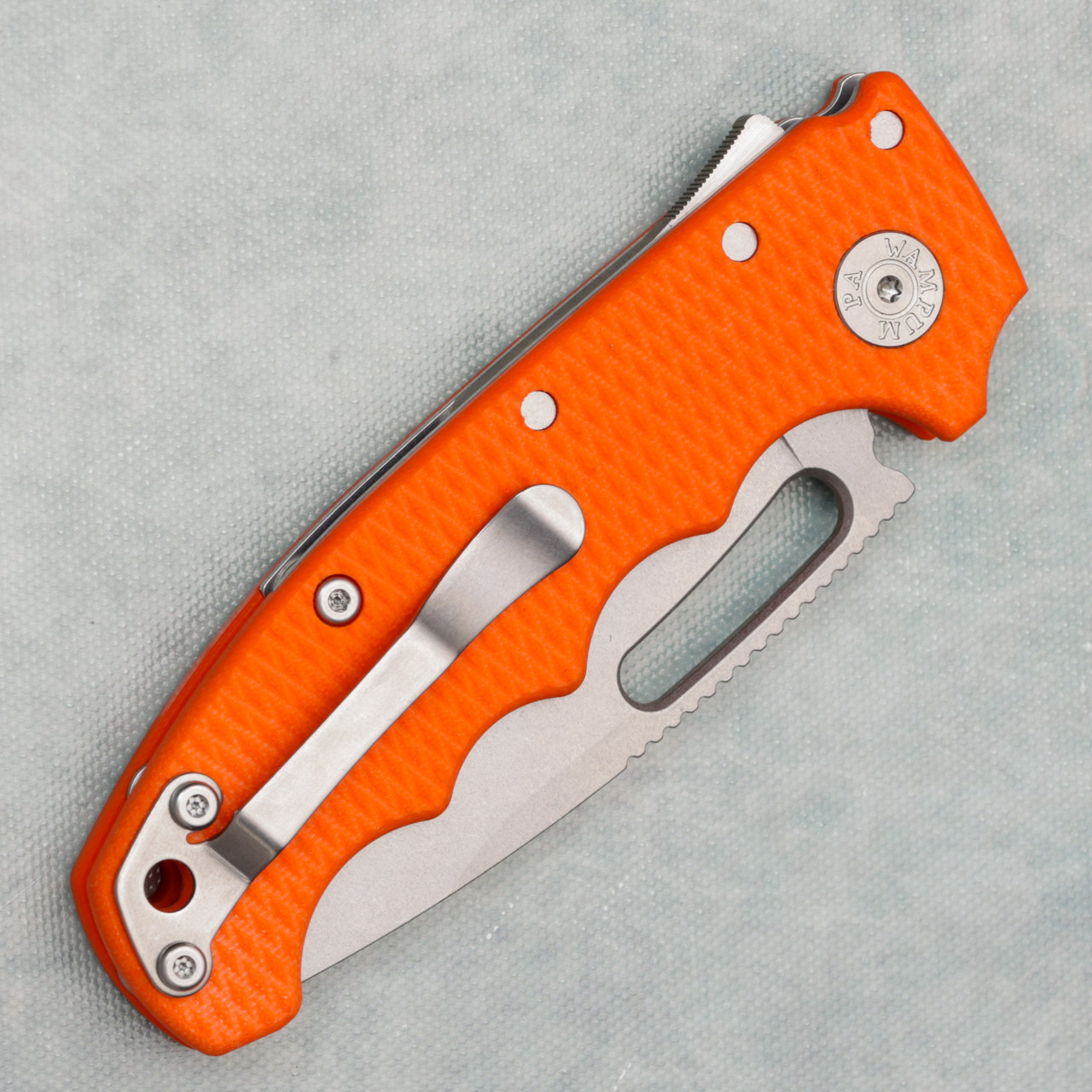 Demko MG AD20S V2 Kopis Shark Lock Finger Groove Orange G10 Handle