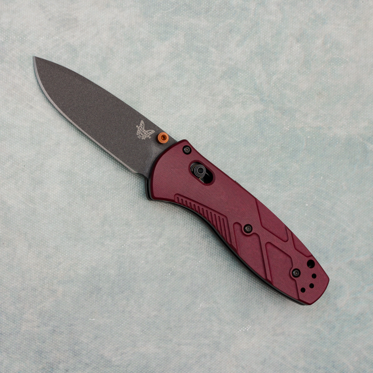 Benchmade Mini Barrage Axis Lock Assisted Redstone Richlite Handle