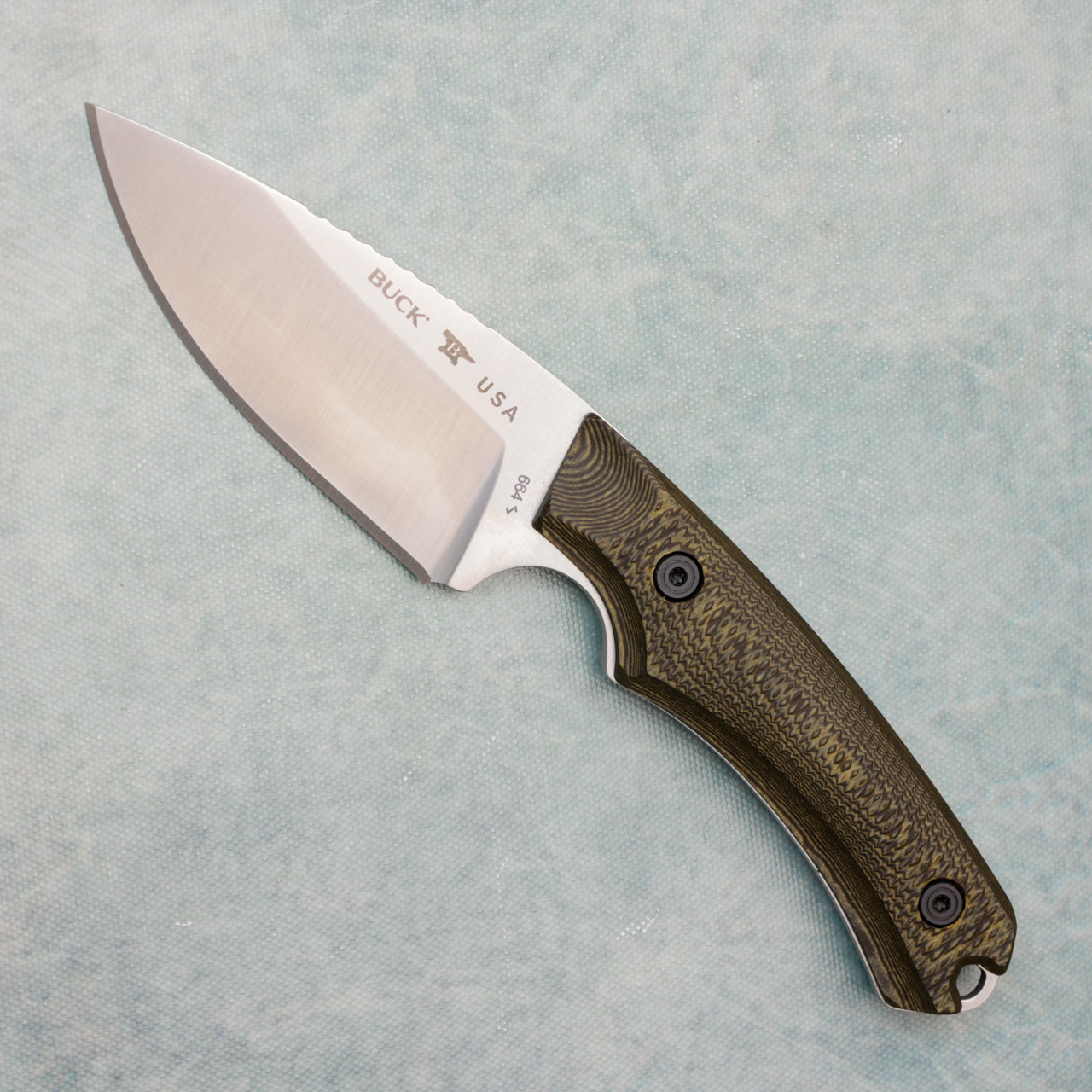Buck 664 Alpha Hunter Pro Fixed Blade Layered Patterned Richlite
