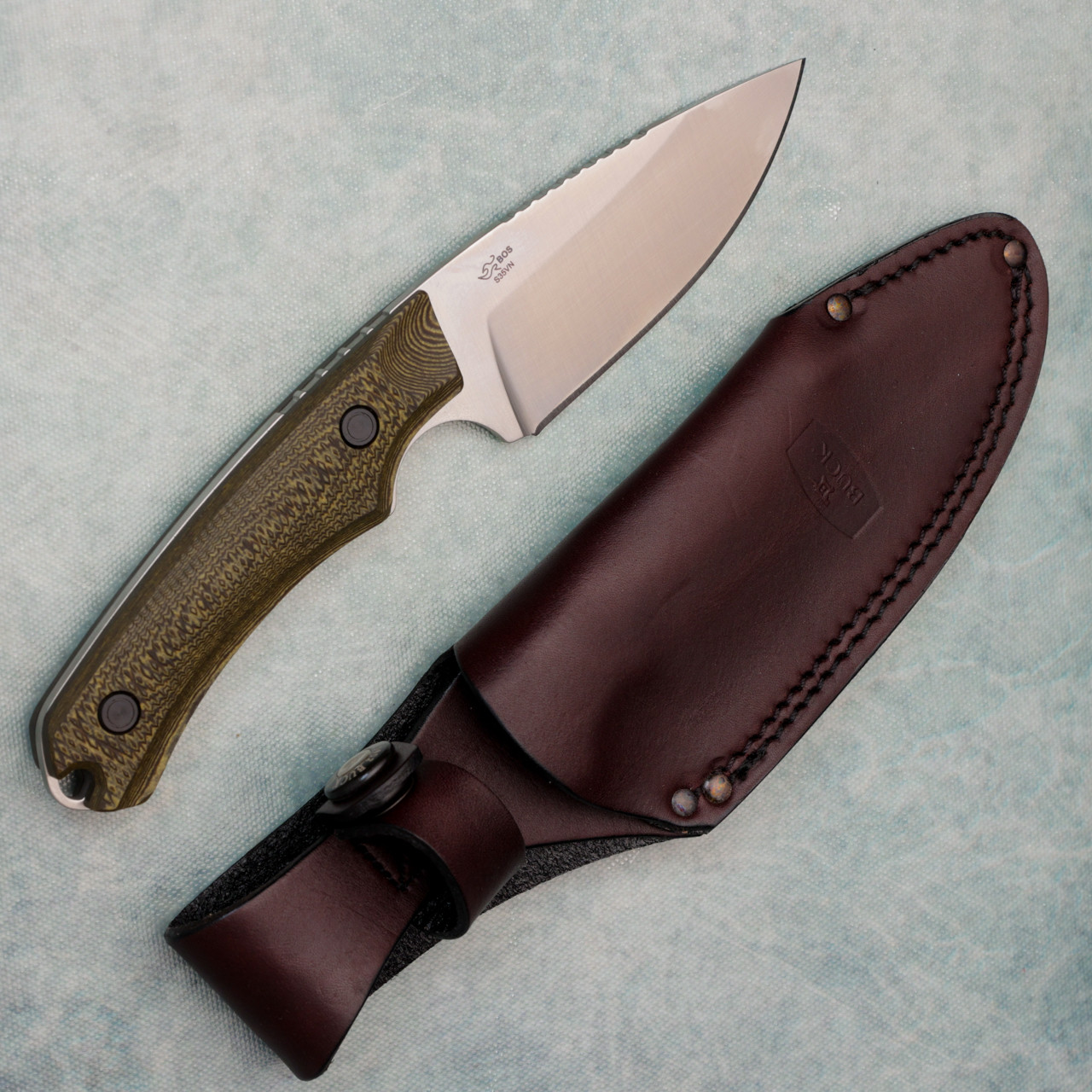 Buck 664 Alpha Hunter Pro Fixed Blade Layered Patterned Richlite