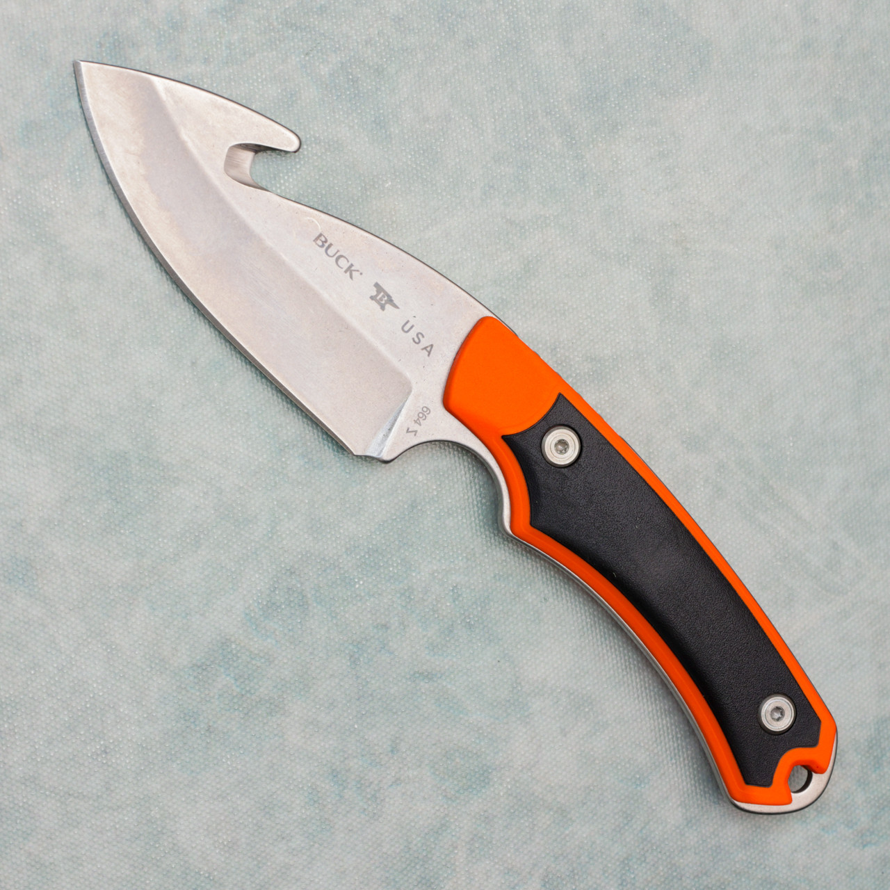 Buck 664 Alpha Hunter Select Fixed Blade Orange GFN Handles w