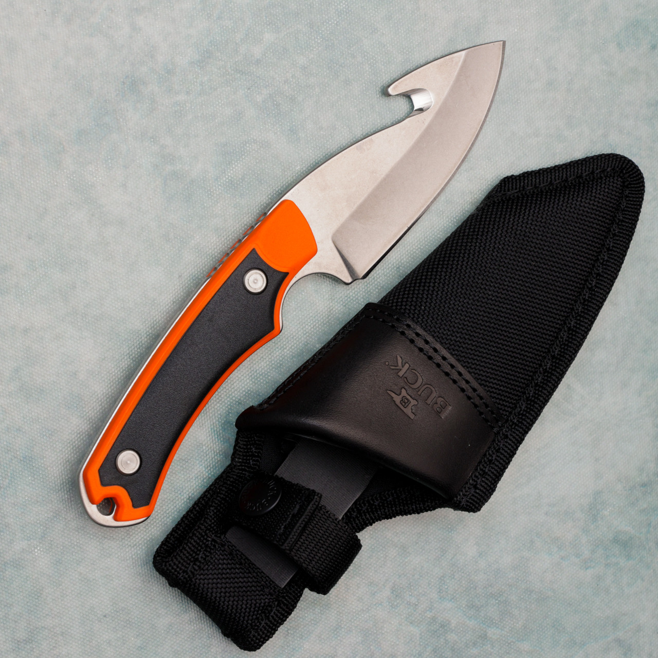 Buck 664 Alpha Hunter Select Fixed Blade Orange GFN Handles w