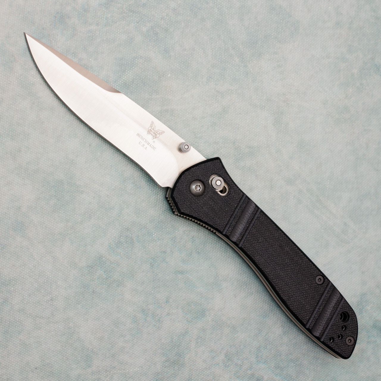 Benchmade 710 Axis Lock Black G10 Handles Satin ATS-34 Blade First 