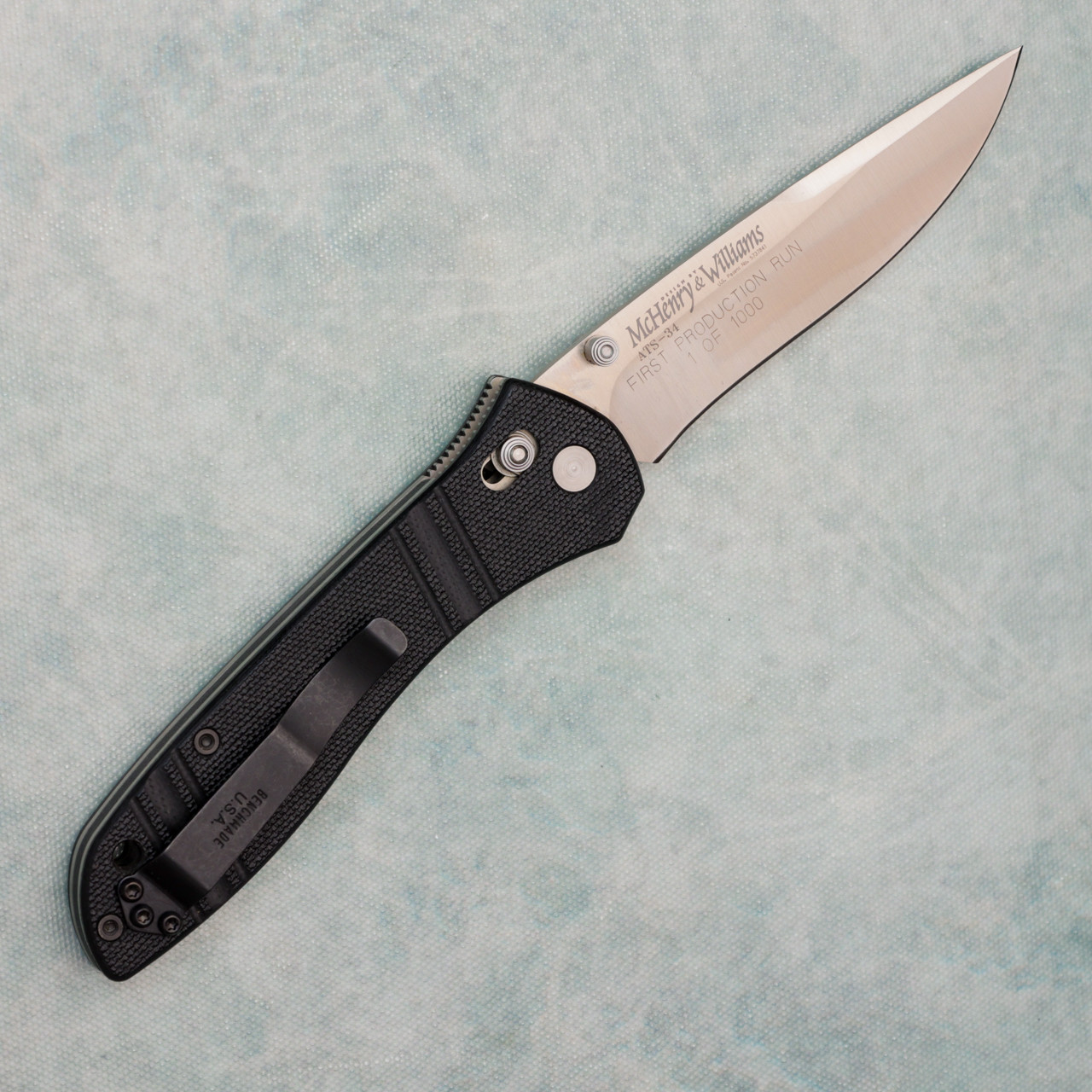 Benchmade 710 Axis Lock Black G10 Handles Satin ATS-34 Blade First 