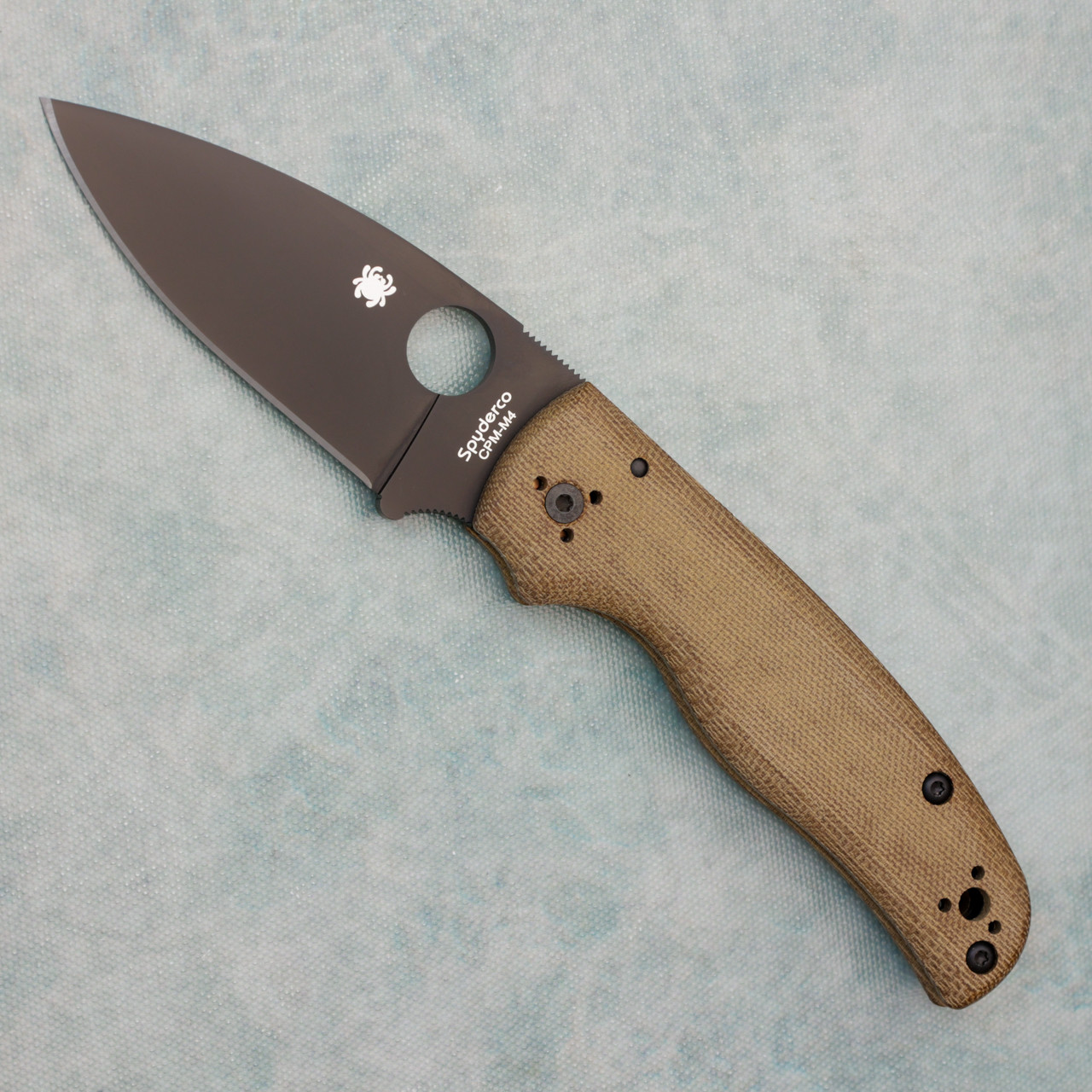 ペンハリガン Spyderco Shaman Compression Lock Green Canvas Micarta Handle Black