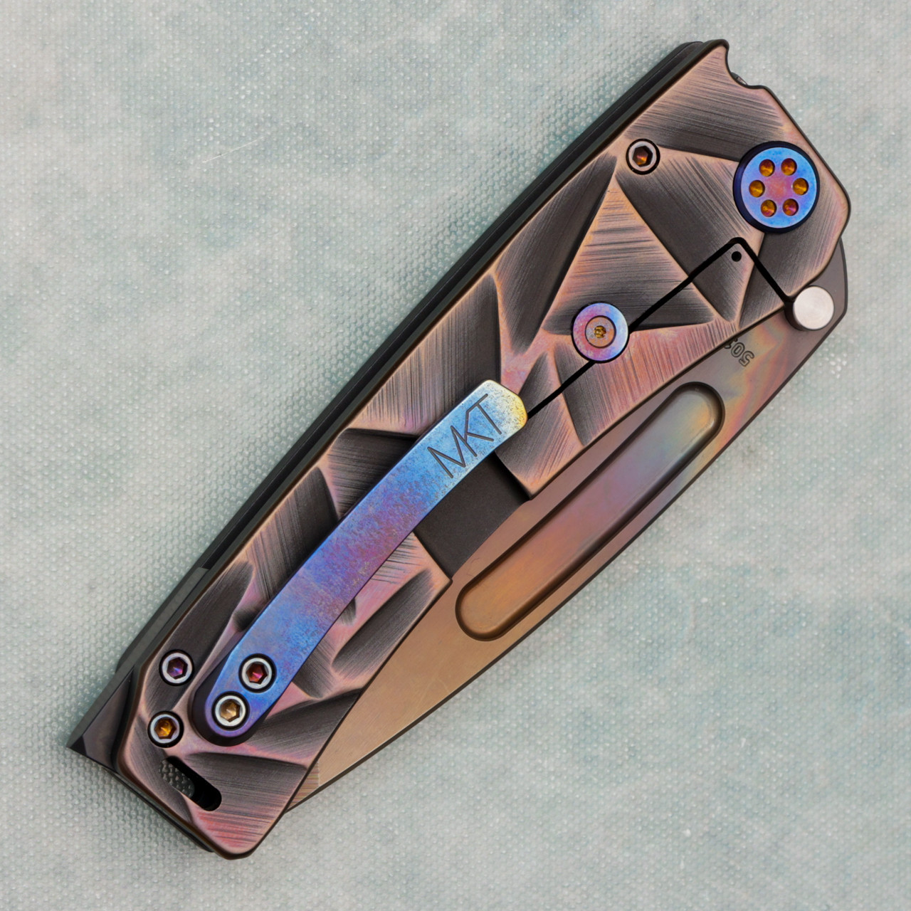 Medford Marauder-H Frame Lock Black w/ Brushed Rose Gold Stained