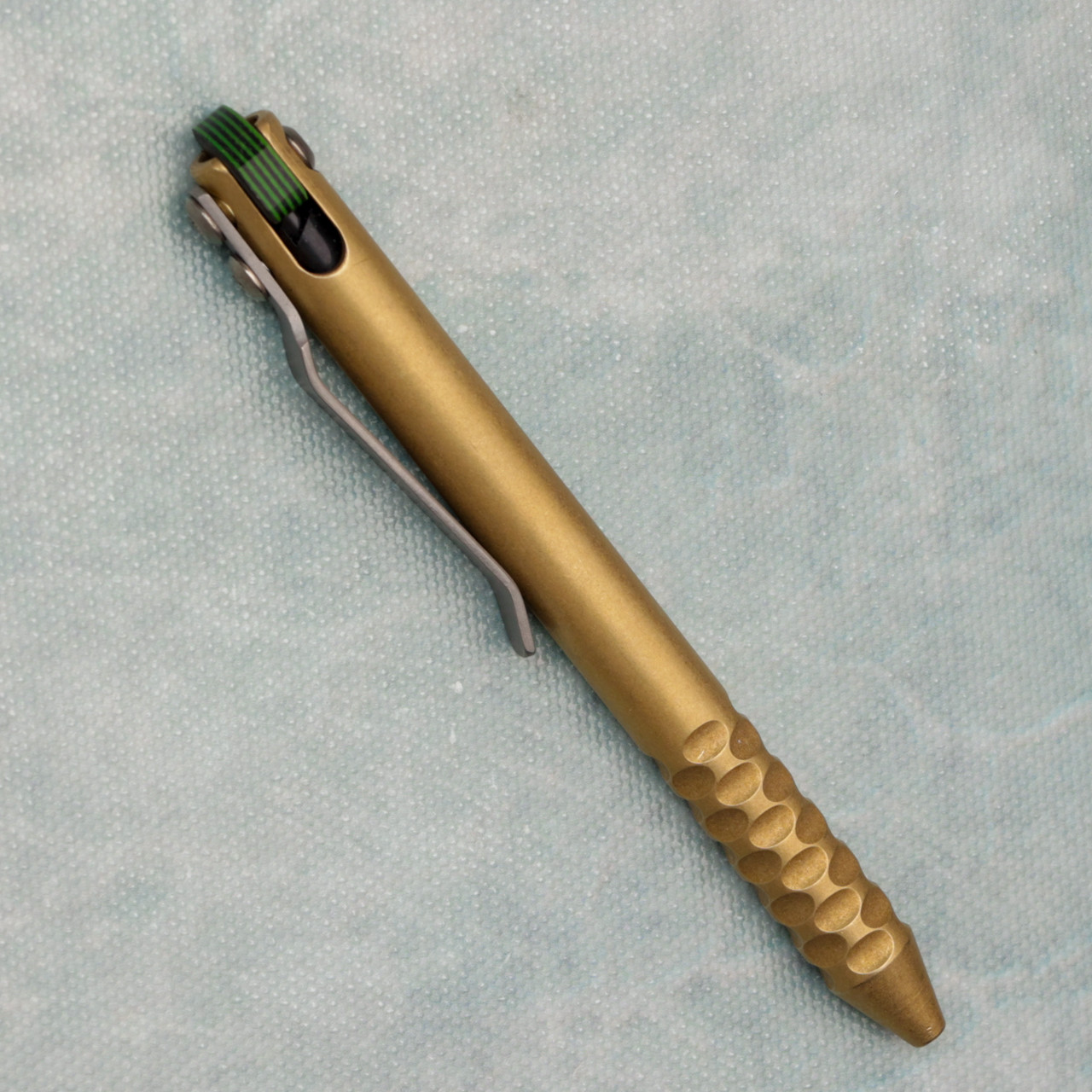 Maverick Customs Flipper Universal Pen Sculpted Brass Black/Green