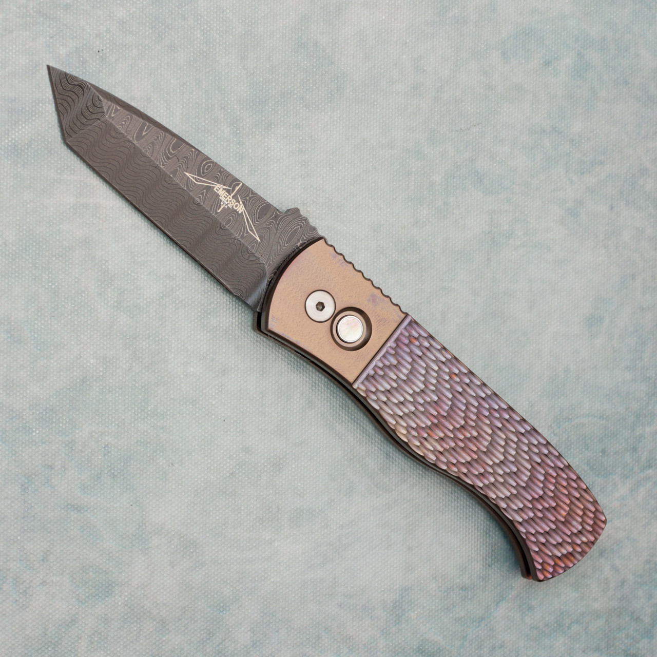 Pro-Tech Emerson 2025 Custom 002 Auto Tanto Jigged Burnt Bronze