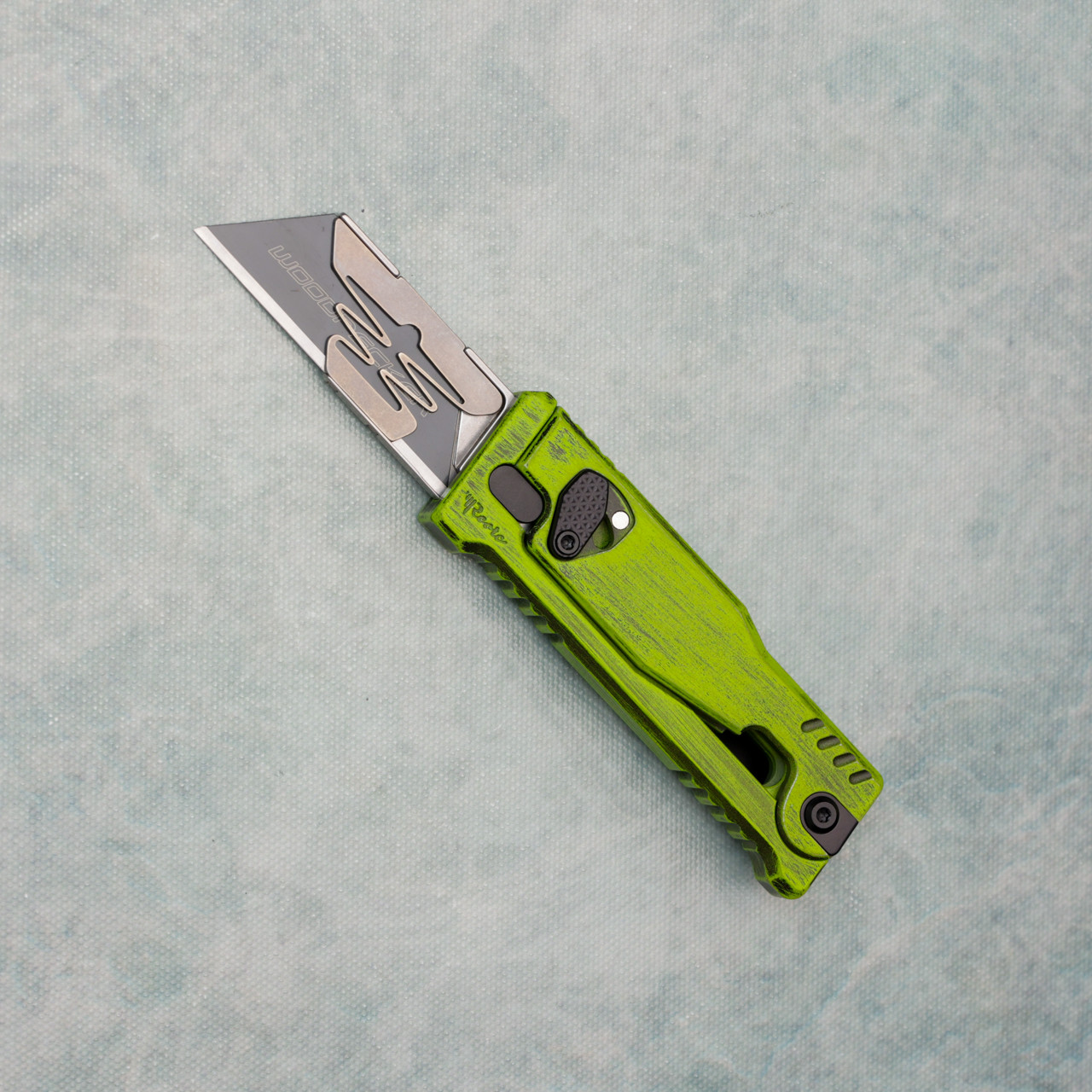 Reate EXO-U Utility Gravity Knife Distressed Green Aluminum