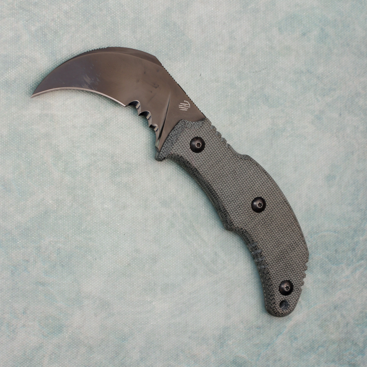 Bastinelli Creations Primal Fixed Blade Green Micarta Handle Black