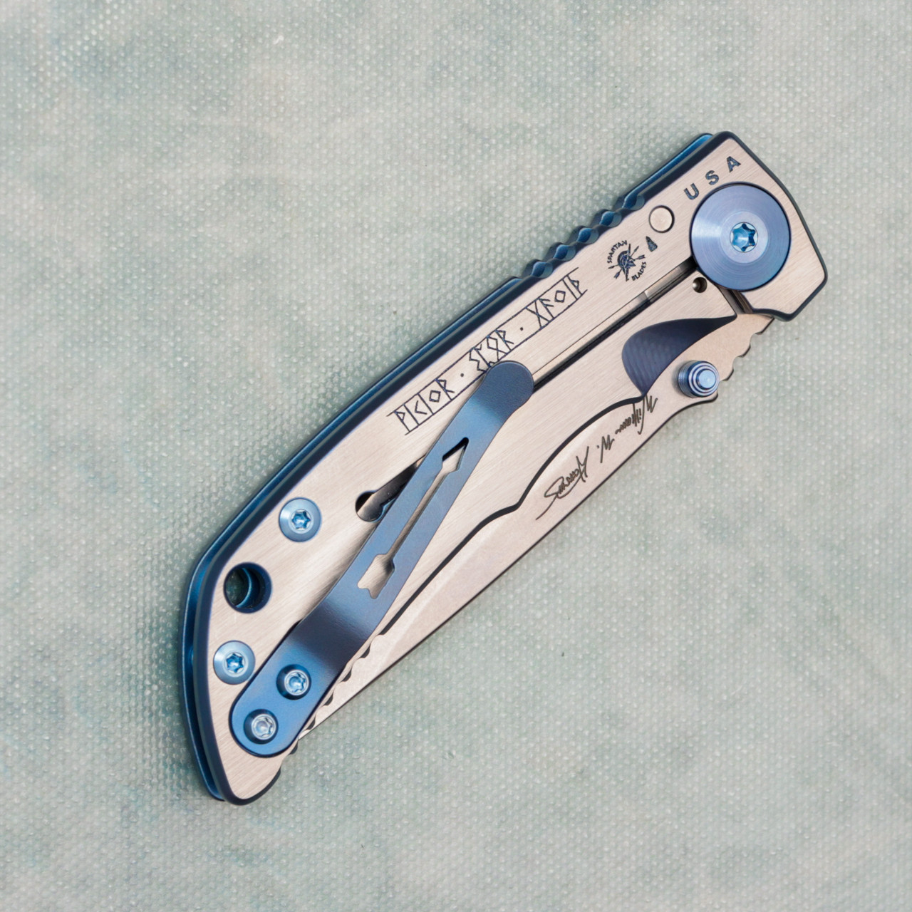 Spartan Blades Harsey Folder SHF 3.25 Custom Viking Trail Walker