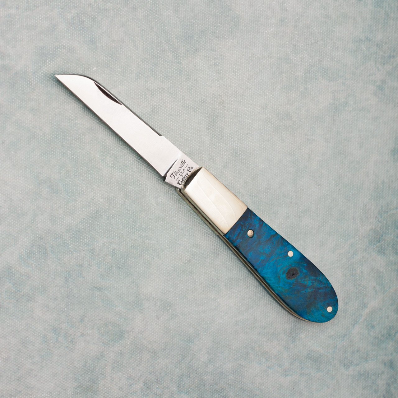 Titusville Cutlery Co TSA Old Man Norman Blue Box Elder | American