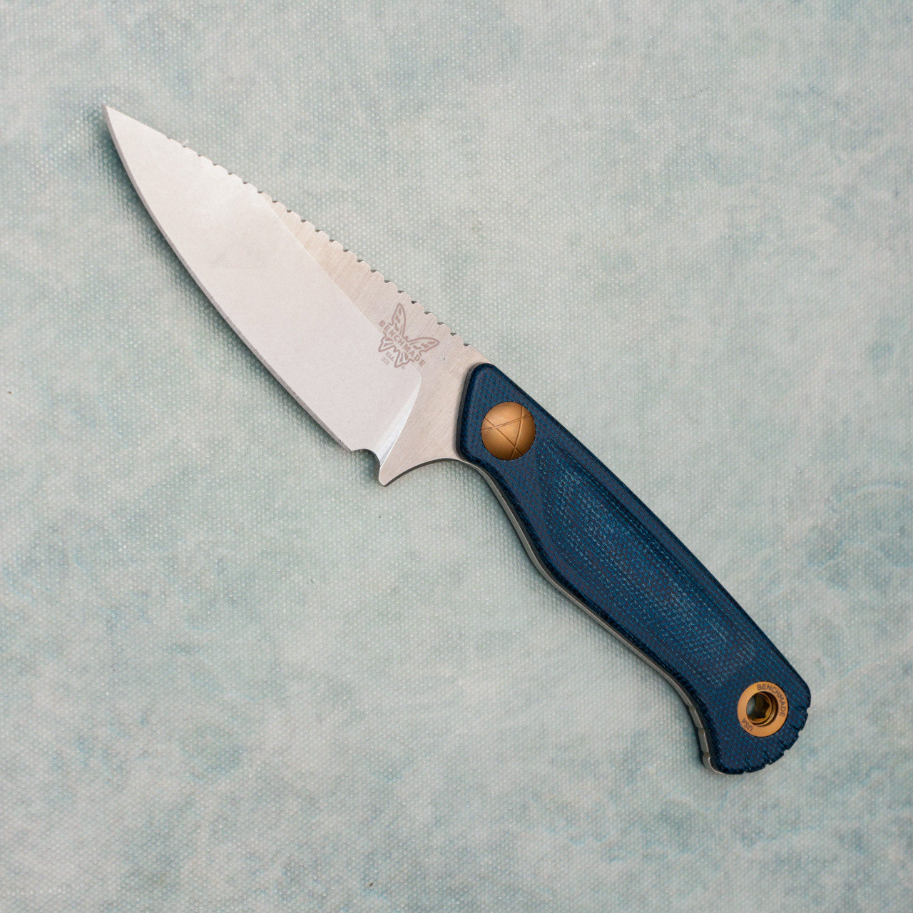 Benchmade Dacian Pocket Fixed Blade Blue Denim Micarta Handles