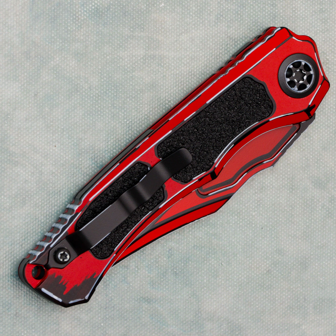 Heretic Knives Wraith V4 Auto Bowie Red Cel Shade Handle w/ Black