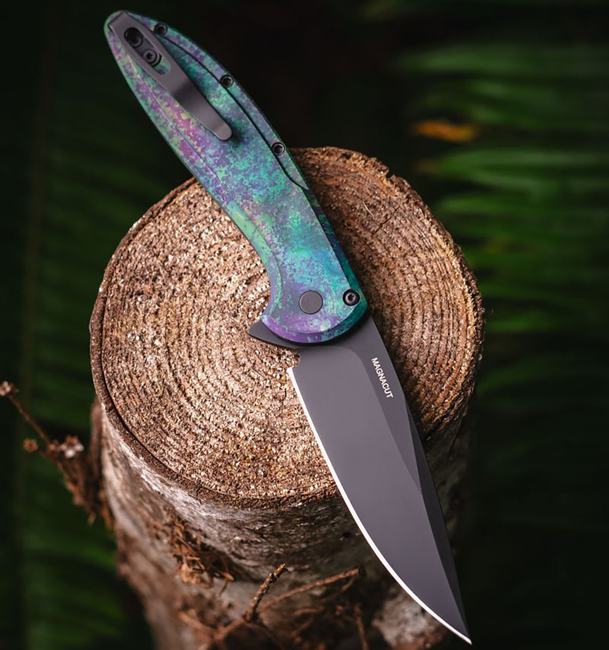 Pro-Tech Cambria 2 Flipper Button Lock Northern Lights Anodized