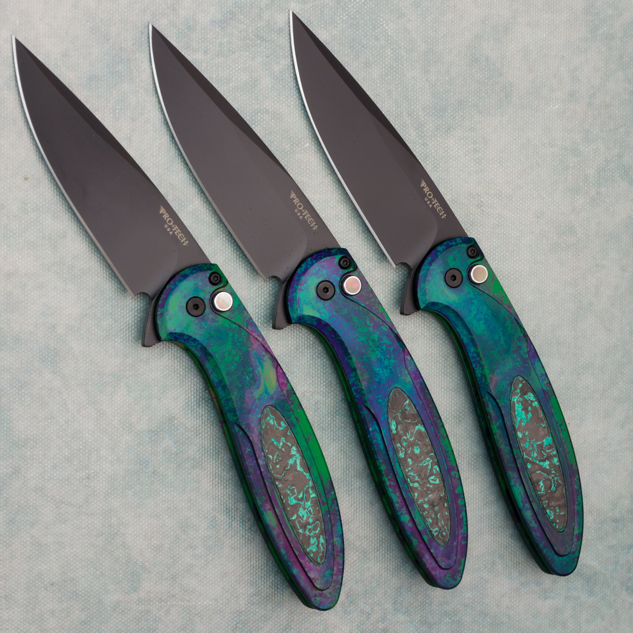 Pro-Tech Cambria 2 Flipper Button Lock Northern Lights Anodized