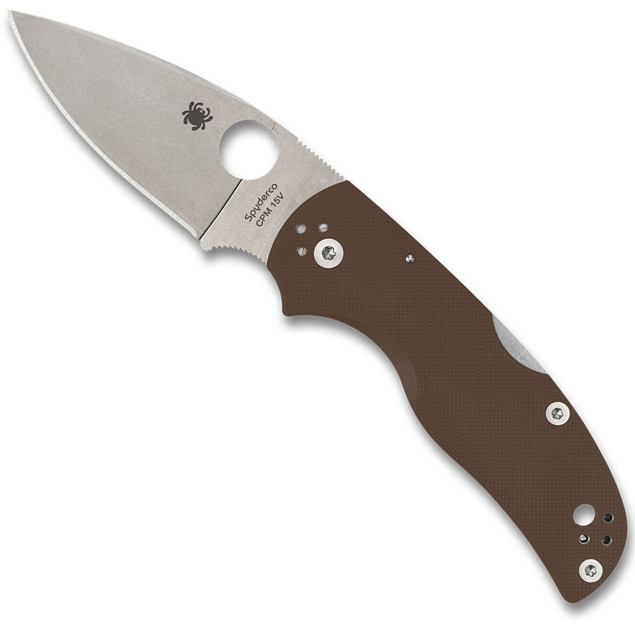 Spyderco Native 5 Lock Back Brown G10 Handle Stonewash CPM-15V