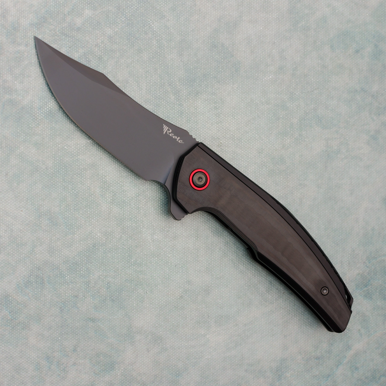 ティエドゥール/レッキスラビット ジレ ブラック Reate Jack Jr. Frame Lock Integral Black Aluminum Handle w/ Carbon