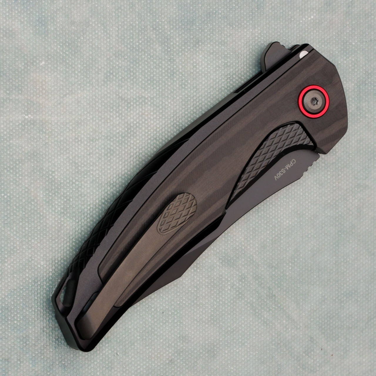 Reate Jack Jr. Frame Lock Integral Black Aluminum Handle w/ Carbon