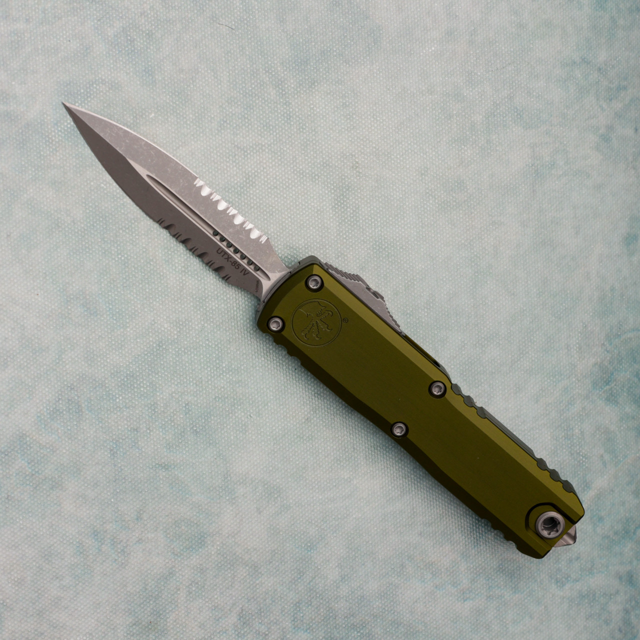 Microtech UTX-85 Gen IV D/E OD Green Handle Apocalyptic Part