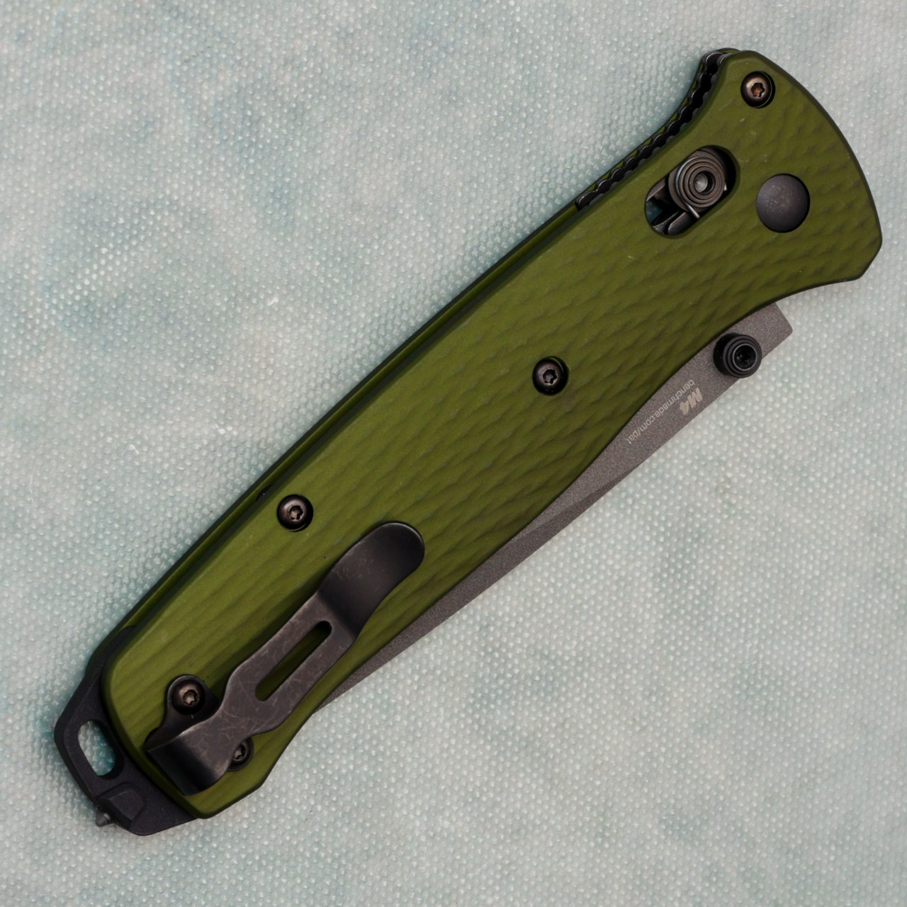 Benchmade Bailout Axis Lock Ranger Green Aluminum Handle Gray Cerakote