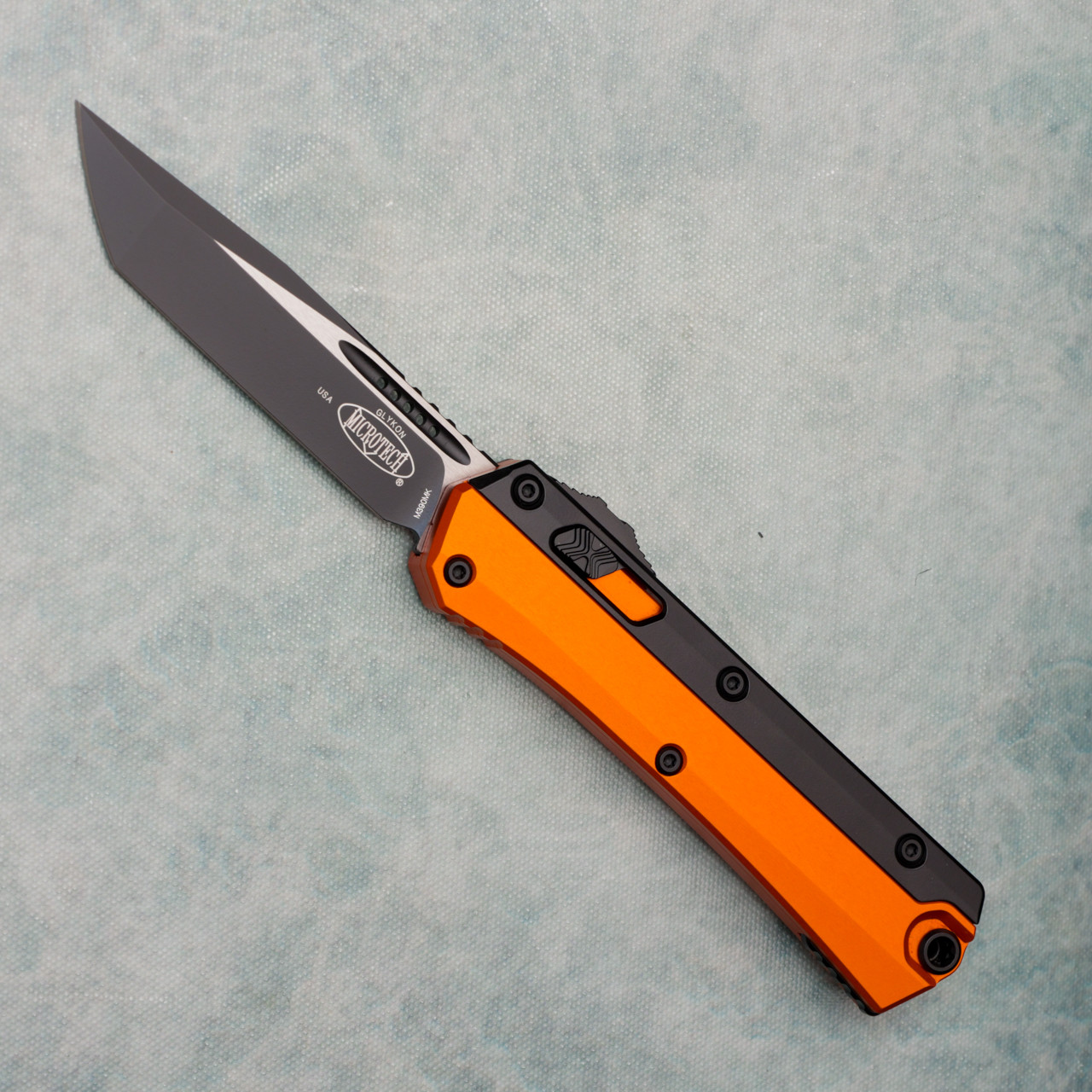 Microtech Glykon T/E Orange Standard Nickel Boron Internals 185