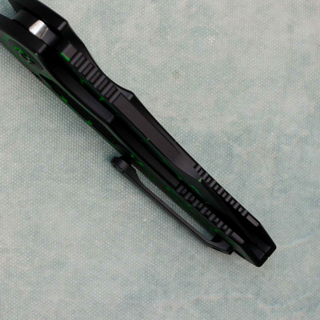 Heretic Knives Pariah Auto UV Toxic Magma Handle w/ Black Grip