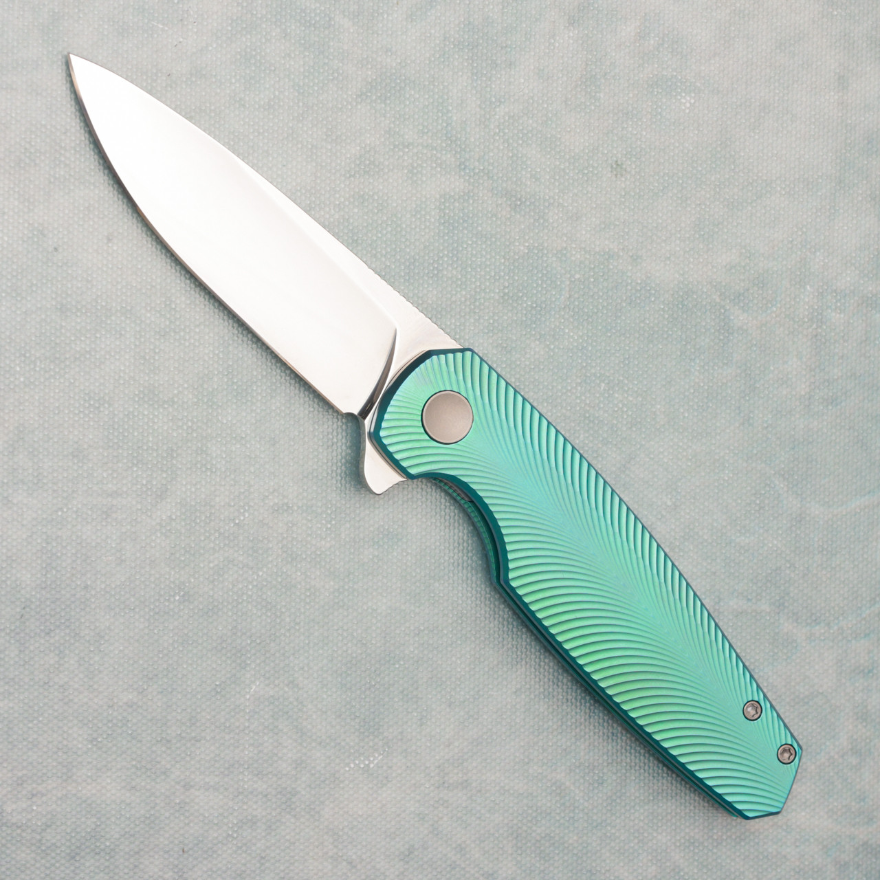 Holt Bladeworks Morpheus Frame Lock Feather Pattern Green Titanium