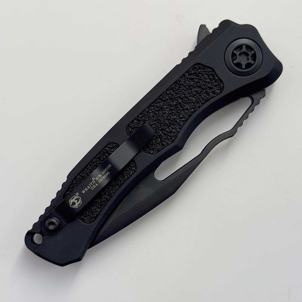 Heretic Knives Wraith V4 Manual Clip Point Black Handle w/ Black