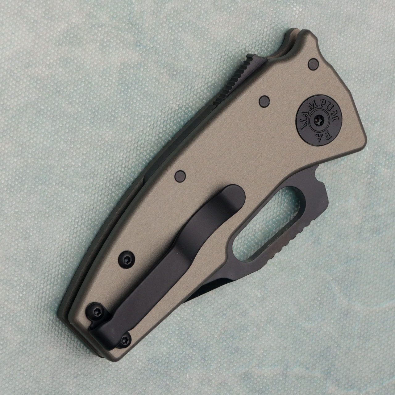 Demko Nano Shark Stealth Shark Lock Artillery Grey Aluminum Handle