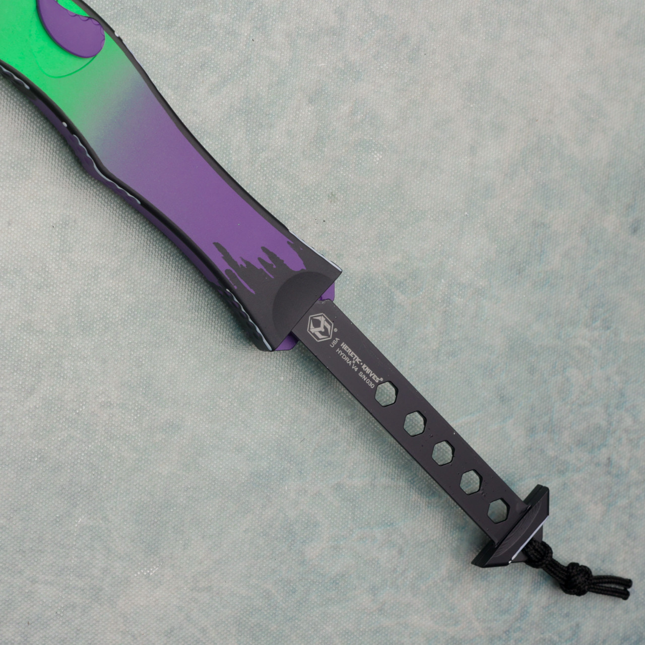 Heretic Knives Hydra V4 Recurve OTF Auto Frankenstein Monster Cel