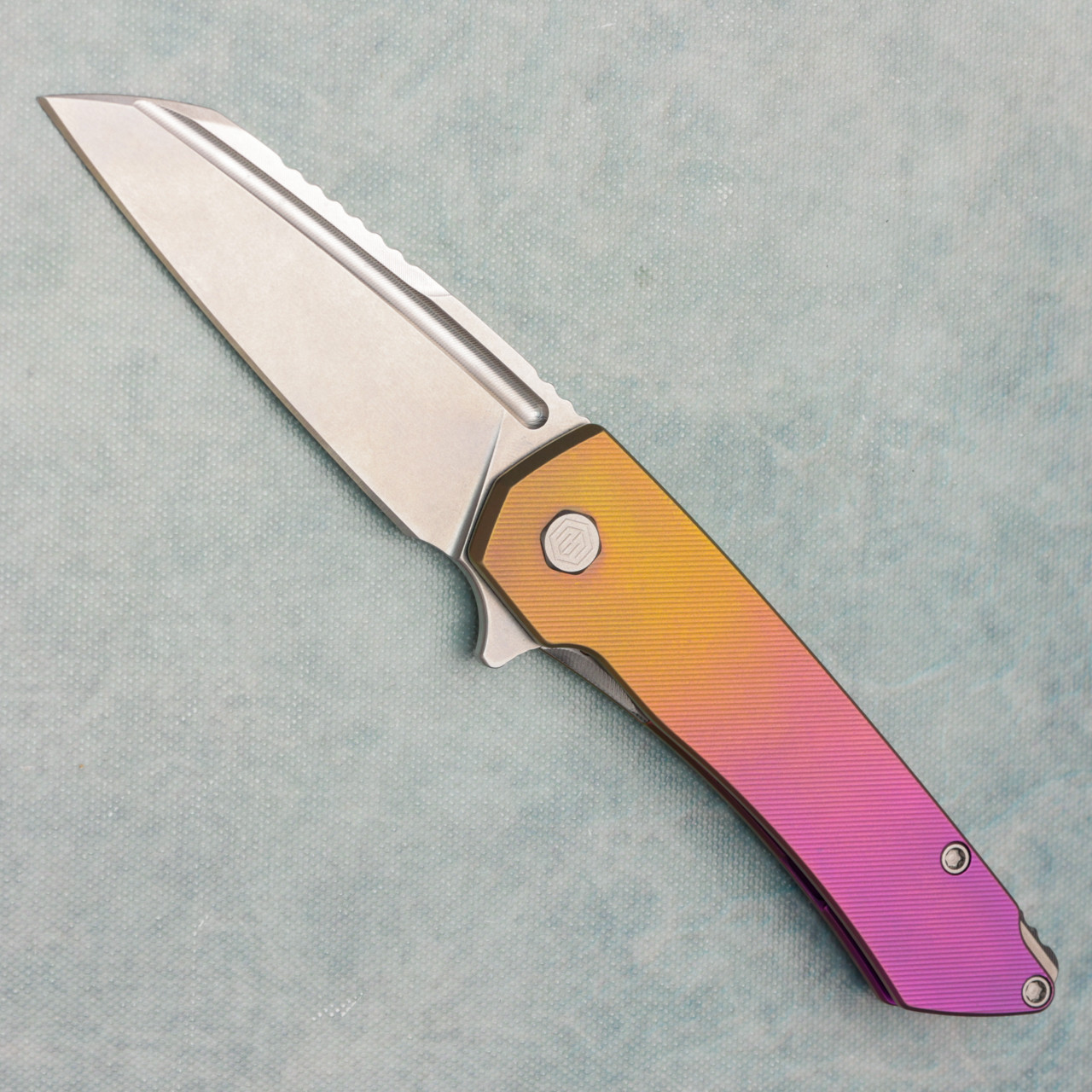 MachineWise Mojave Frame Lock Flipper Sunset Titanium Finestep