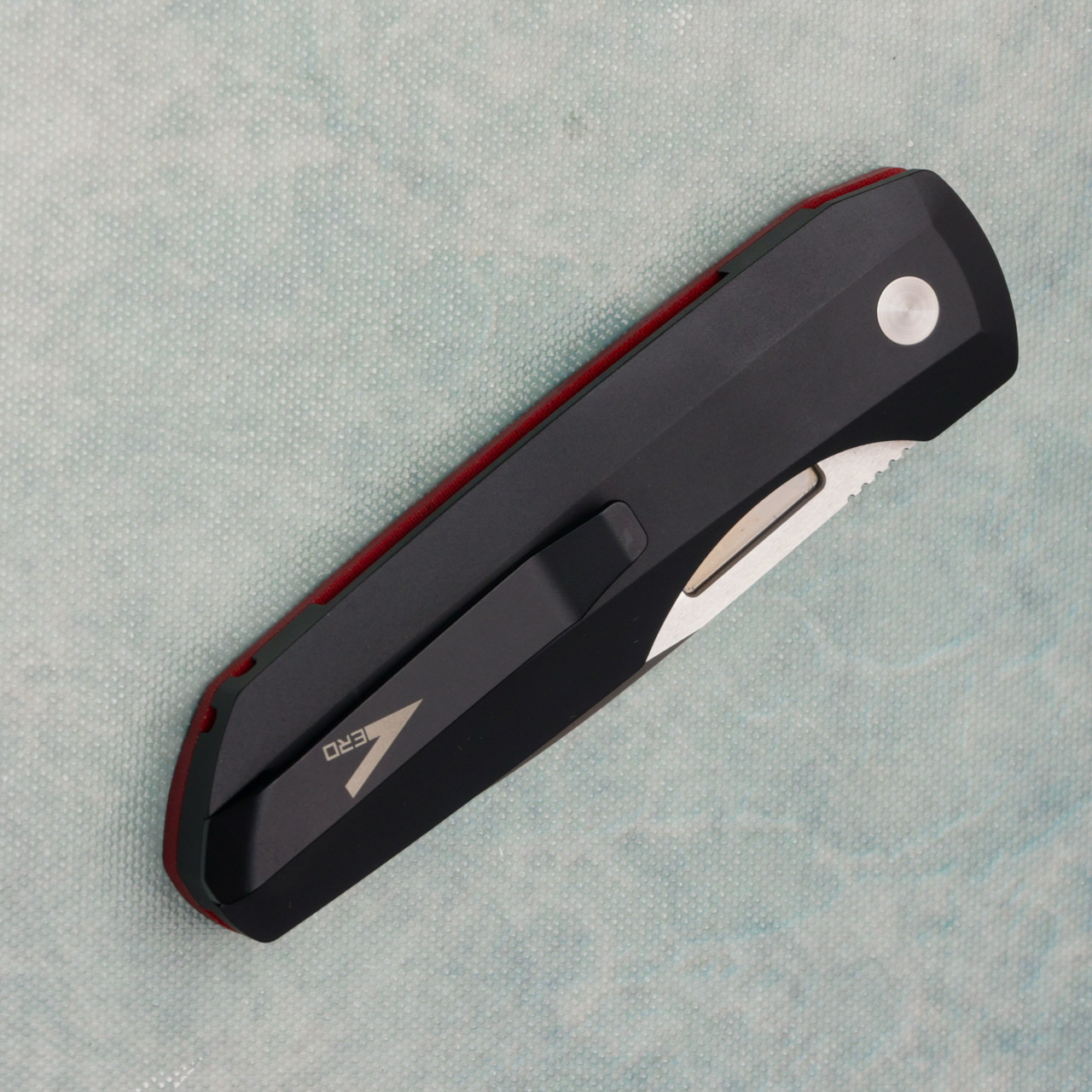 Pro-Tech Vero Synapse Black Aluminum Back Handle w/ Red Linen