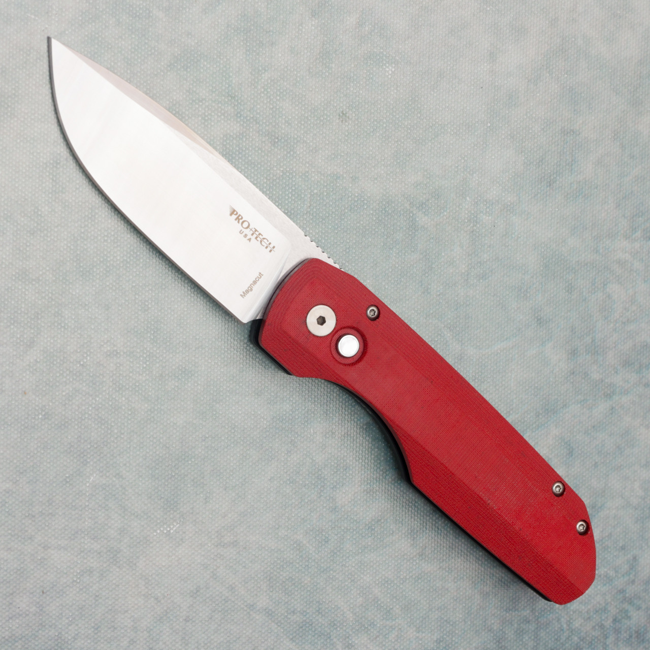 Pro-Tech Vero Synapse Black Aluminum Back Handle w/ Red Linen