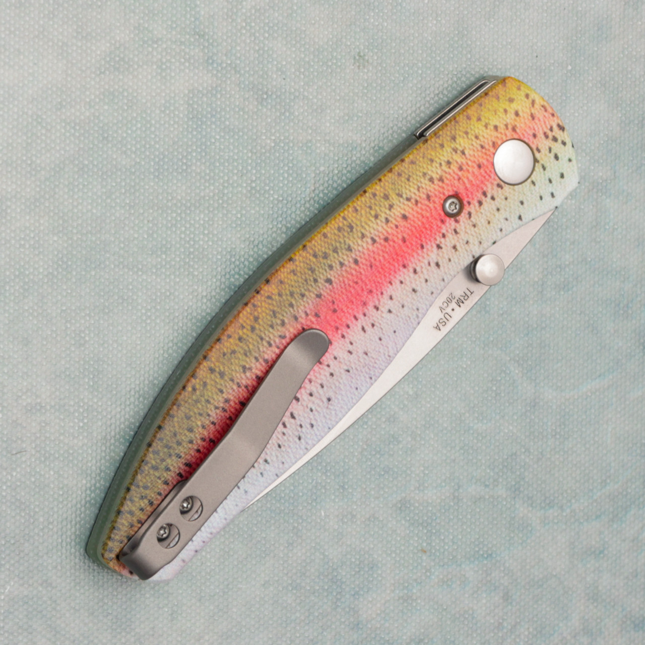 Three Rivers Manufacturing TRM Atom Liner Lock 3D Rainbow Trout
