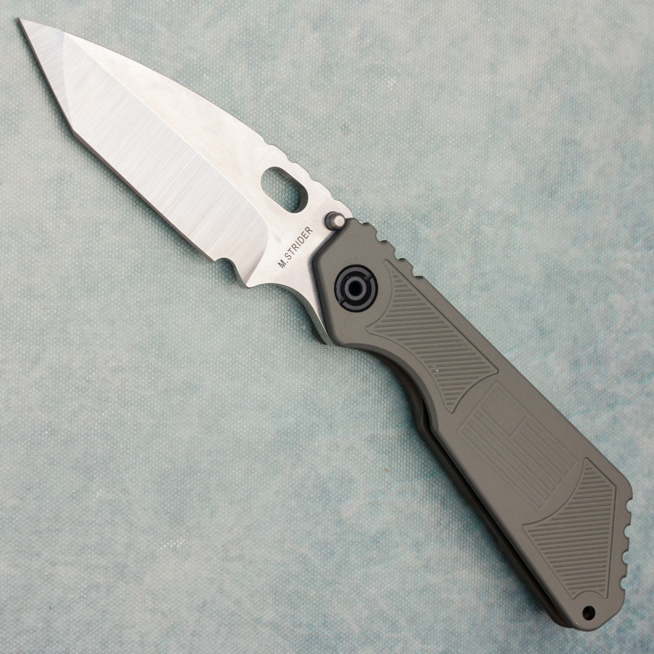 Strider Knives SMF Gray Flag/StriderStripe Ti Handle Satin
