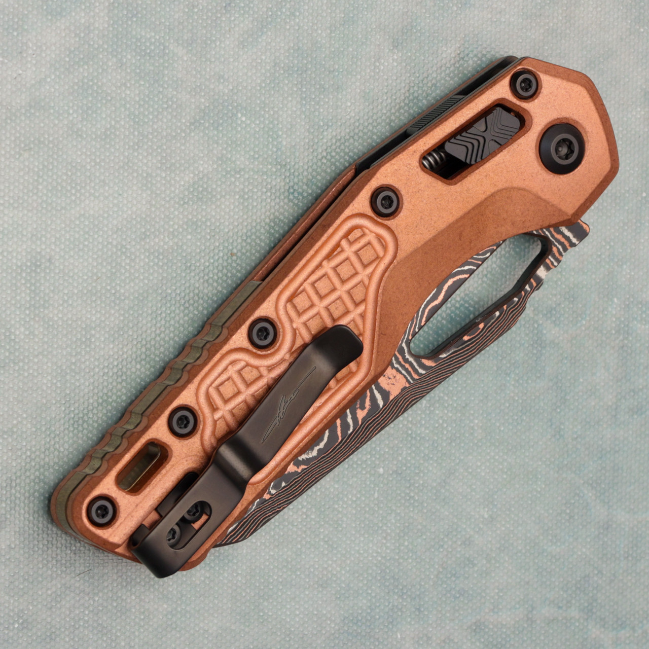 Microtech Marfione Select MSI RAM-LOK Frag Copper Handle Baker
