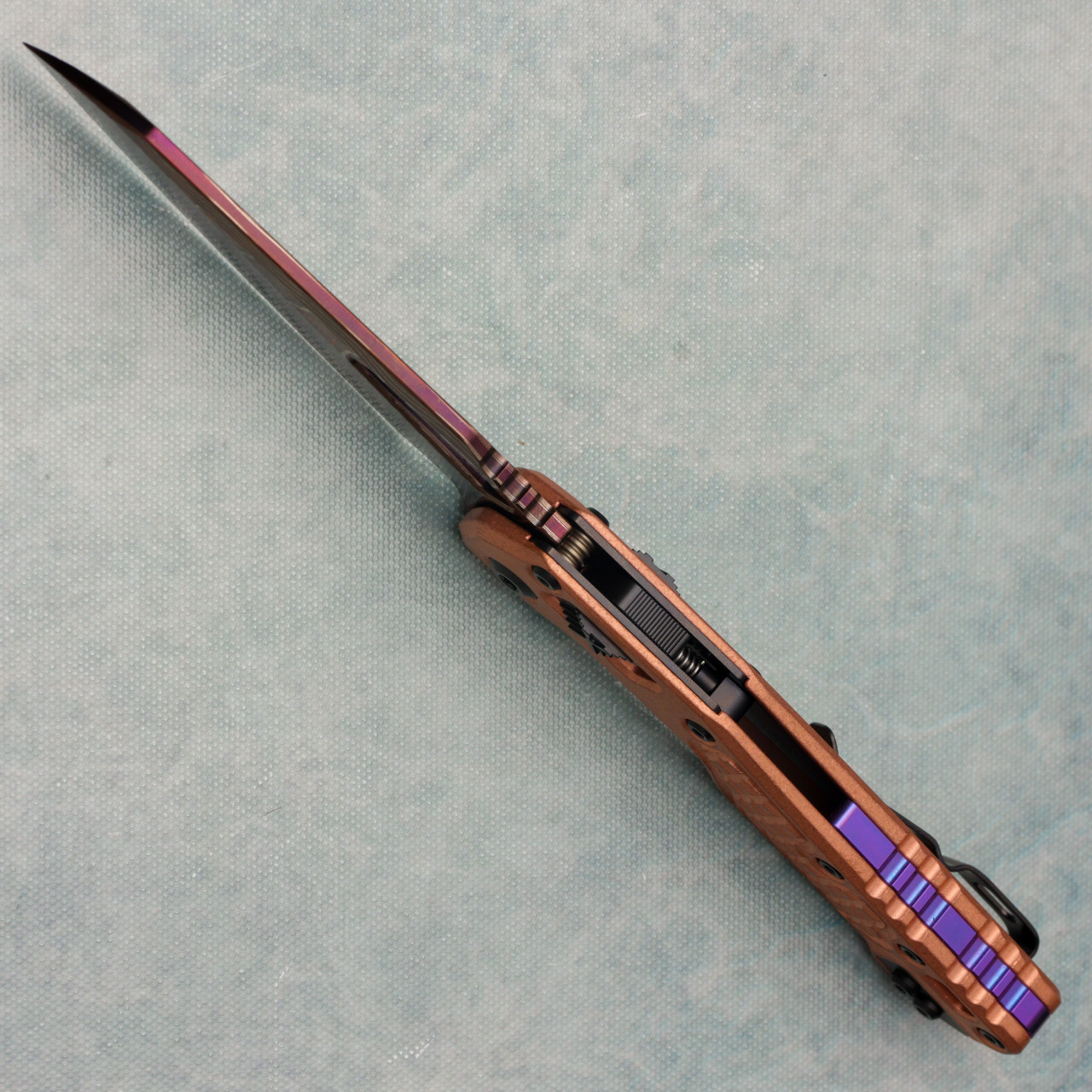 Microtech Marfione Select MSI RAM-LOK Frag Copper Handle Blued