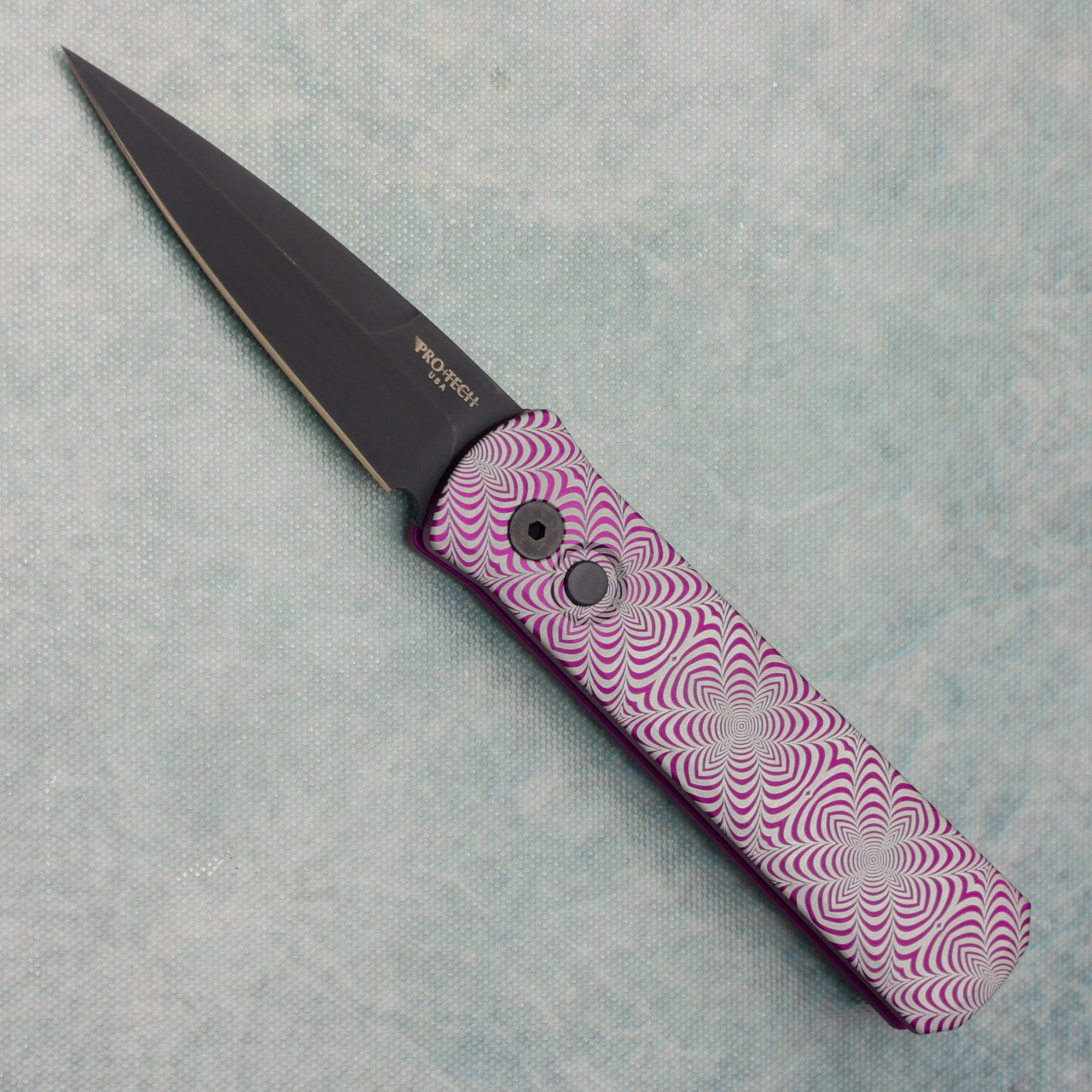 Pro-Tech Godson Solid Purple Lasered Handle DLC Blade AE CUSTOM