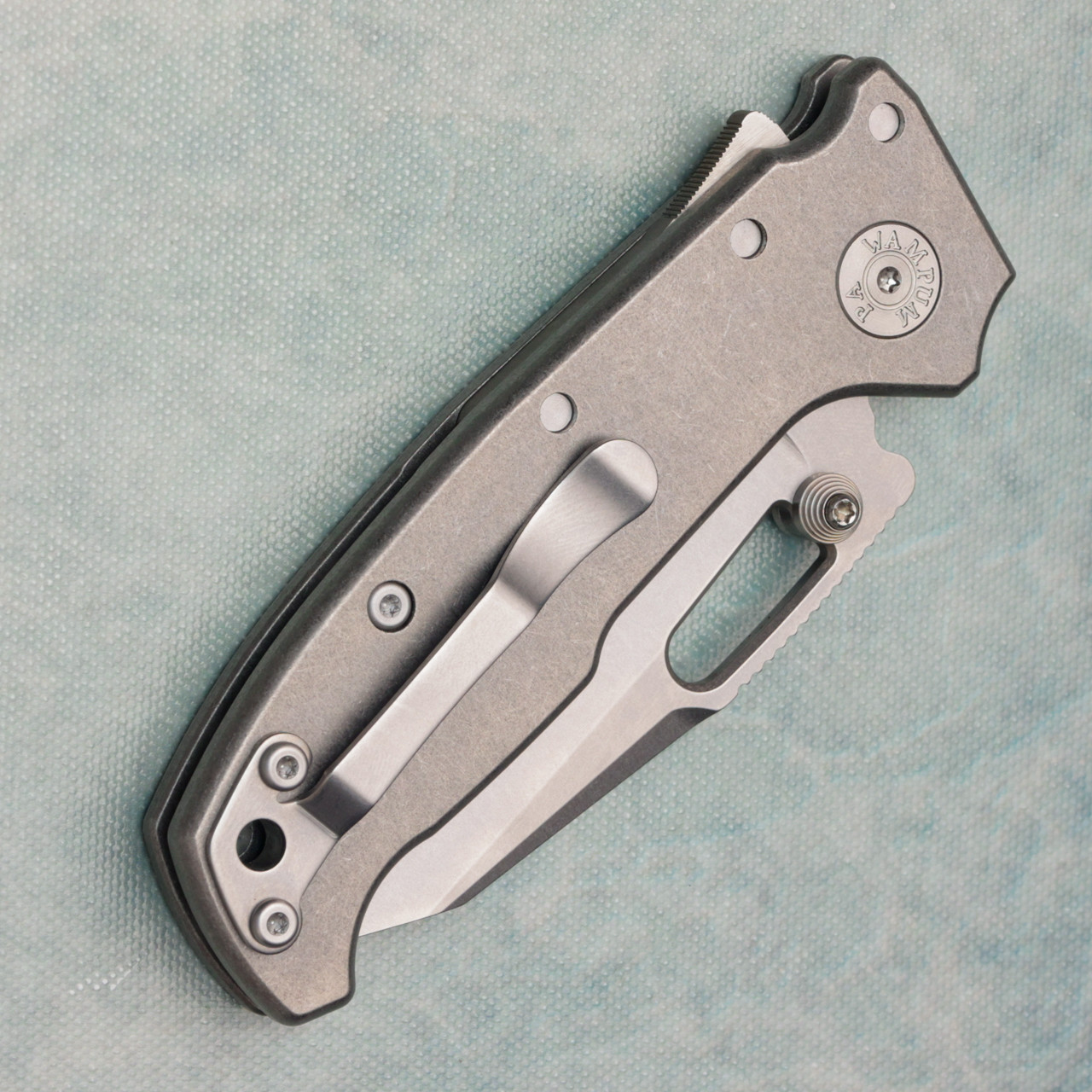 Demko MG AD20S Compact Seax Shark Lock Smooth Titanium Handle