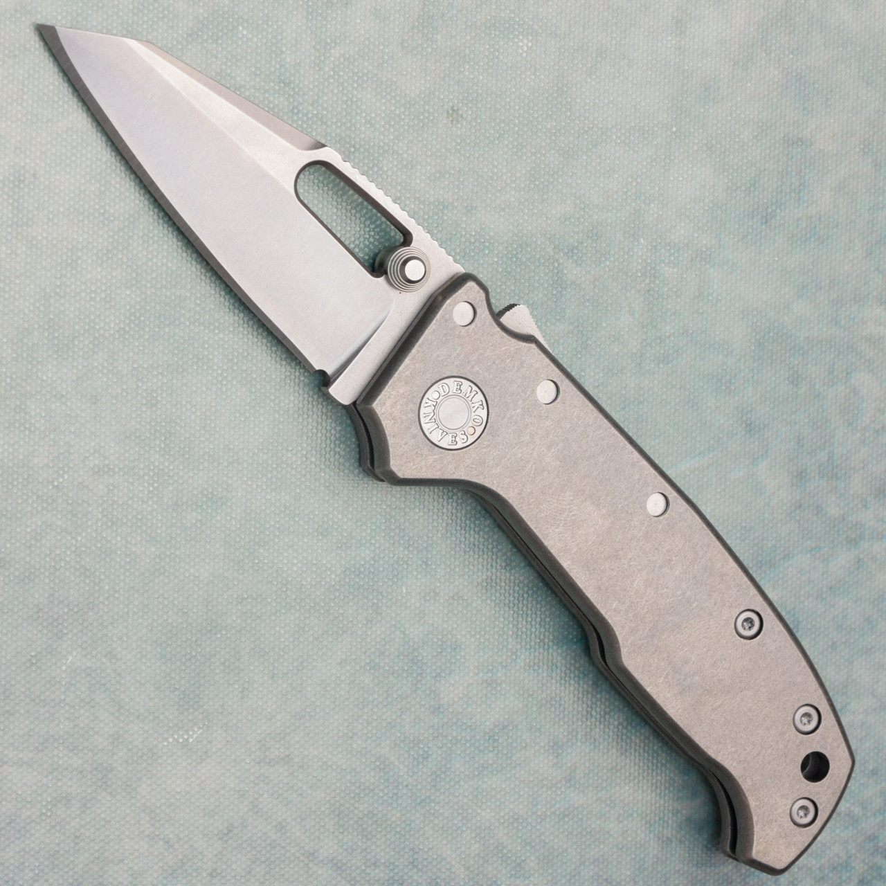 Demko MG AD20S Compact Seax Shark Lock Smooth Titanium Handle