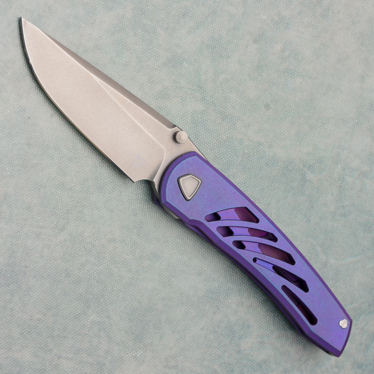 Sharknivco Custom Waka Frame Lock Blurple Gills Titanium Handle