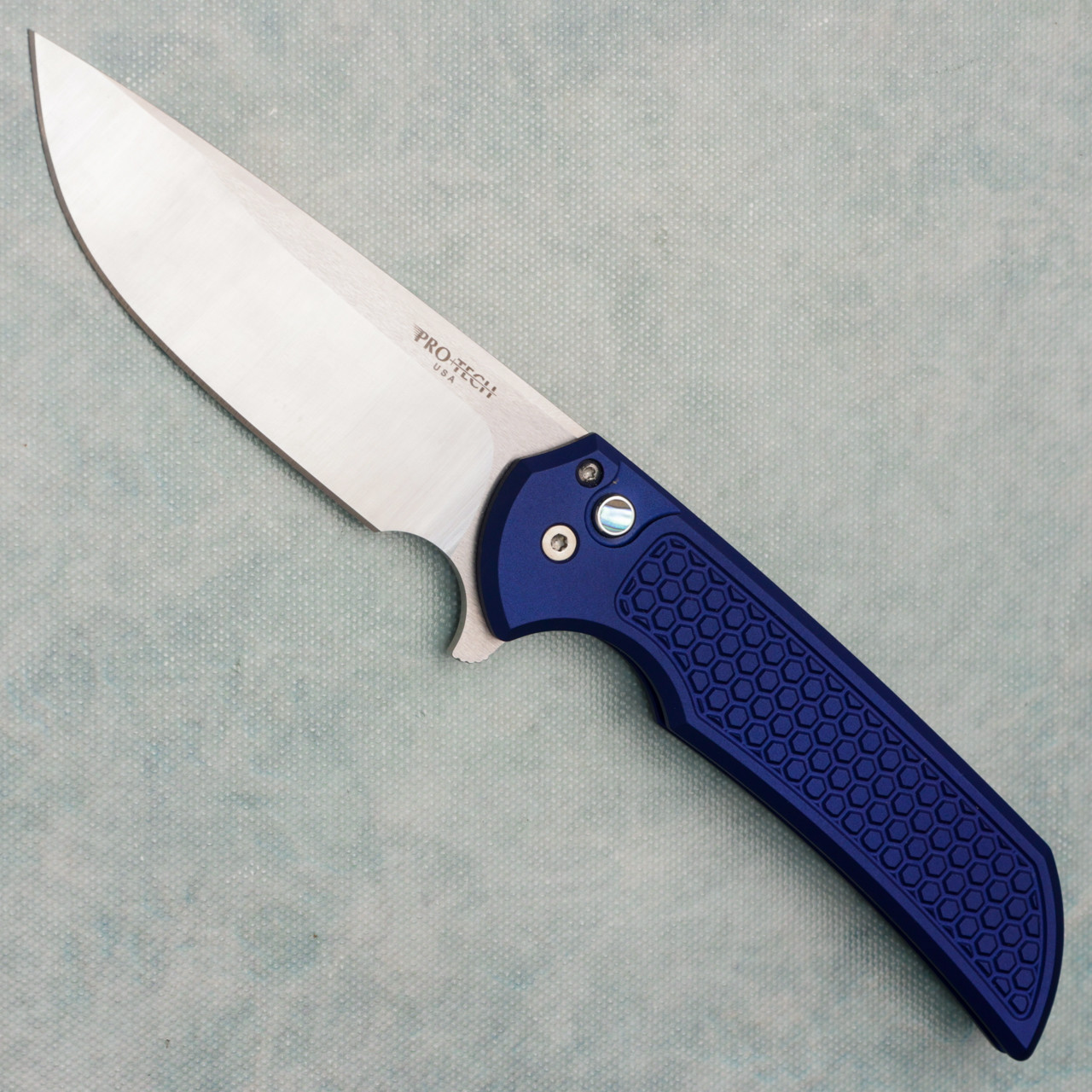 Pro-Tech Mordax Button Lock Flipper Honeycomb Textured Midnight