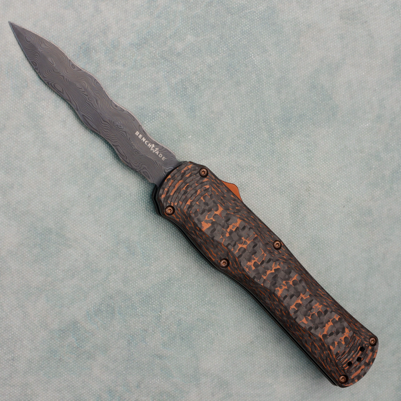 Benchmade Autocrat OTF Auto D/E Snakeskin Copper Fatcarbon Handle