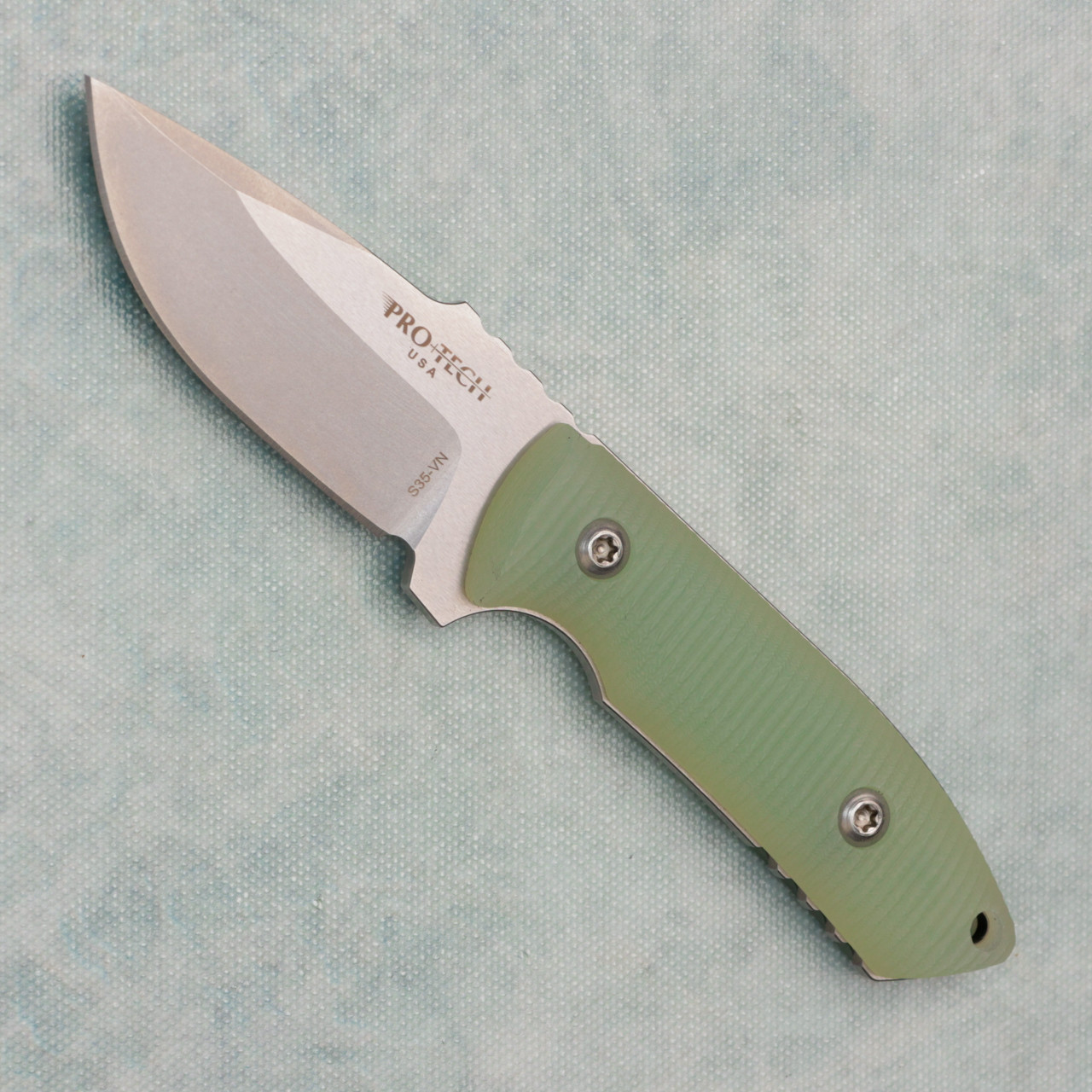 Pro-Tech Les George SBR Fixed Blade Natural G-10 Handle Stonewash