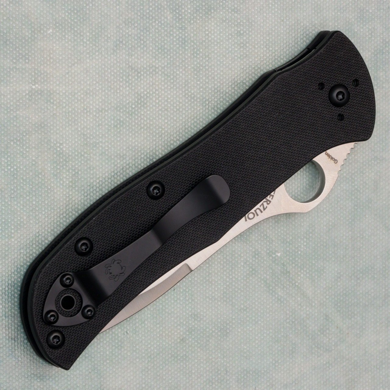 18禁　美品　TOKYOマイルTactical Master シルバー ブラック Spyderco Terzuola Starmate Liner Lock Black G10 Handle Satin 20CV