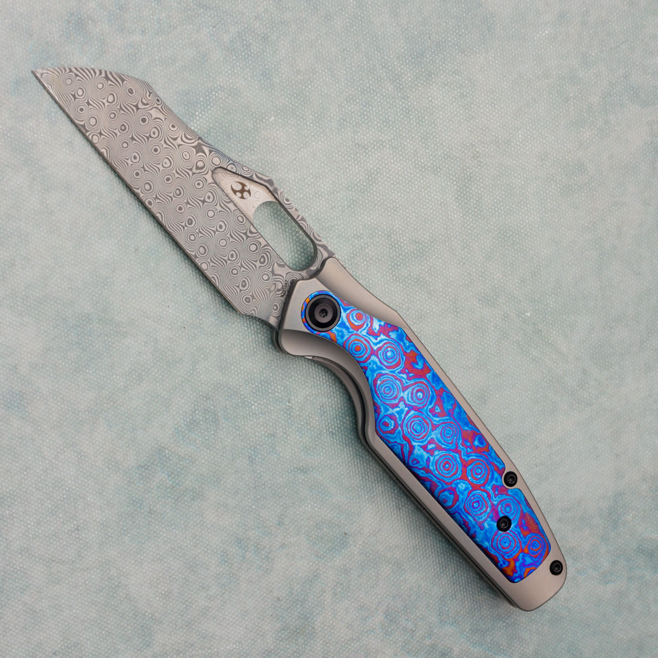 Kansept Tuckamore Frame Lock Titanium Handle w/ Timascus Inlays