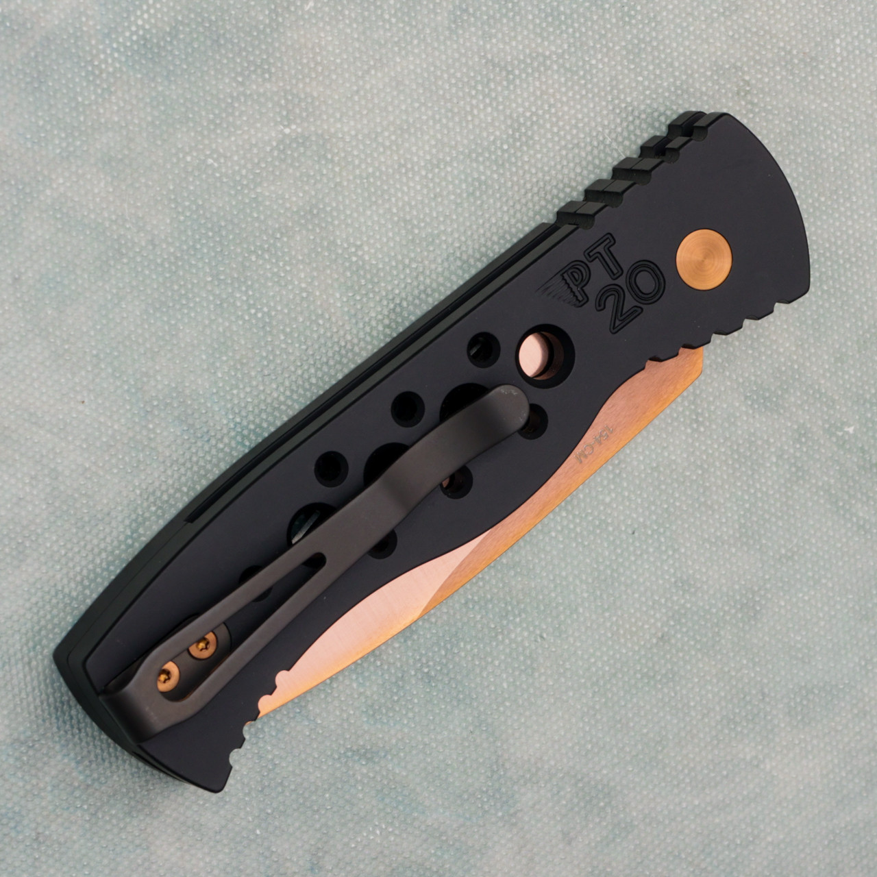 Pro-Tech TR-2 20th Anniversary Black Skeletonized Handle Rose Gold