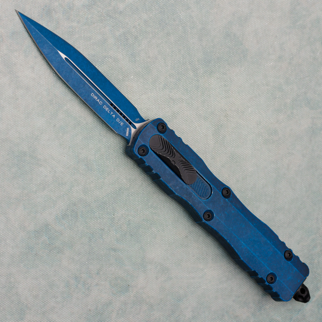 Microtech Dirac Delta D/E Weathered Blue Standard 227-1WBL